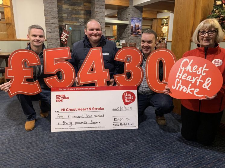 Moira Model Club 2023 cheque presentation.